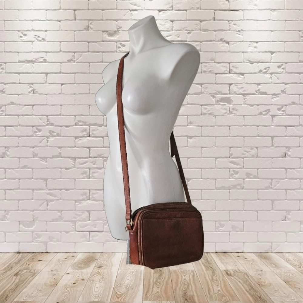 c&c california Brown Leather Crossbody Bag
